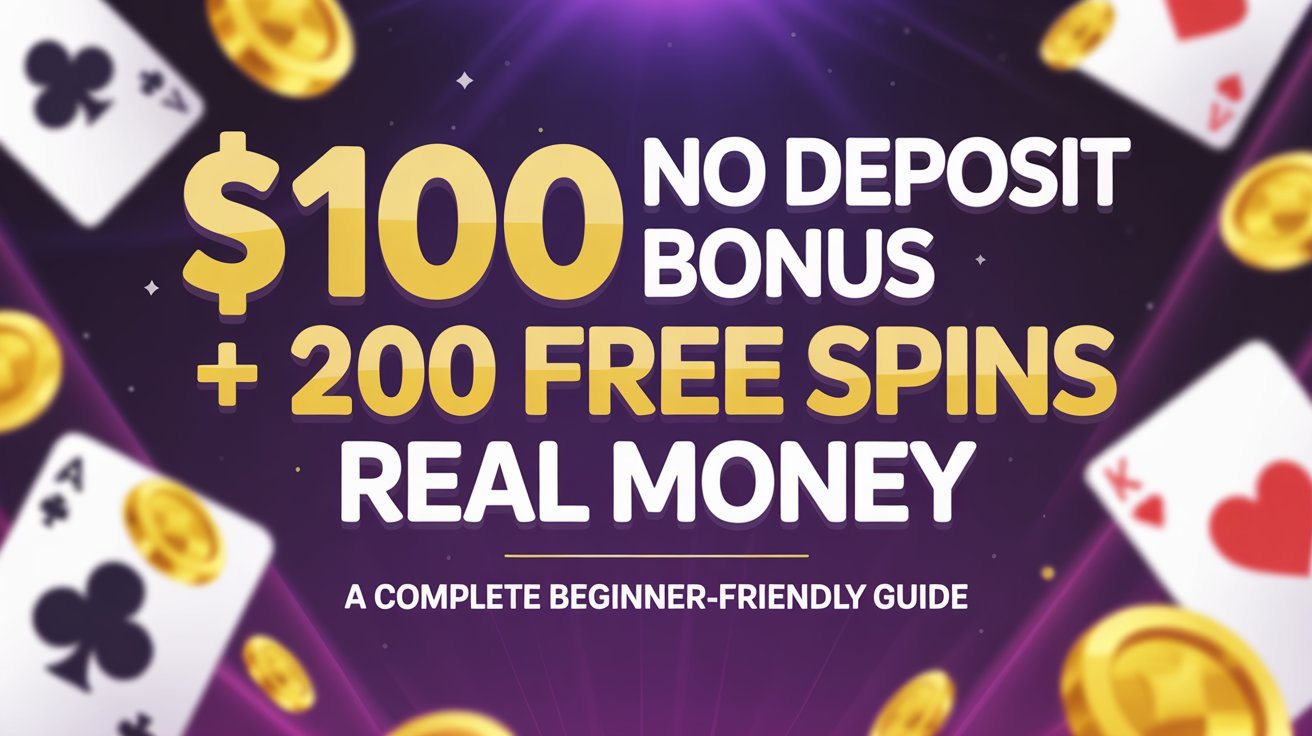 $100 no deposit bonus 200 free spins real money