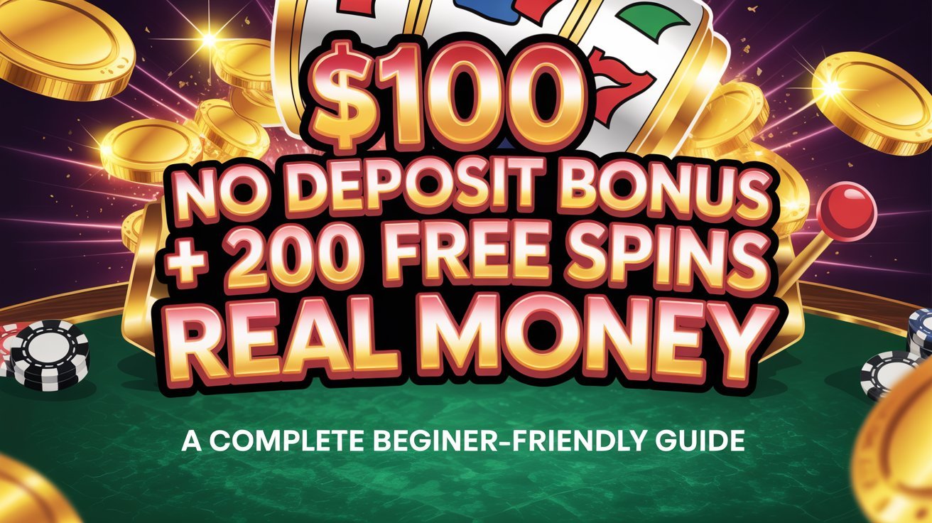 $100 no deposit bonus 200 free spins real money